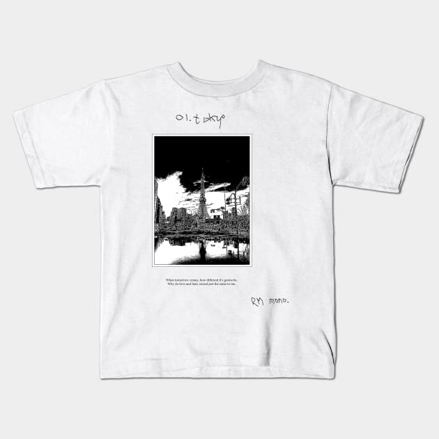 RM Mono - Tokyo (Black) Kids T-Shirt by ZoeDesmedt